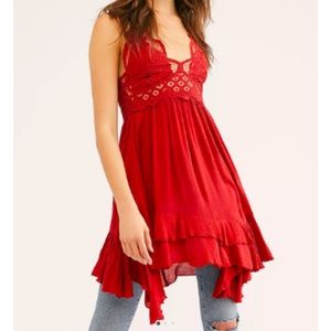 Adella Slip Dress by Free People - Dark Cherry Red | M | Lace